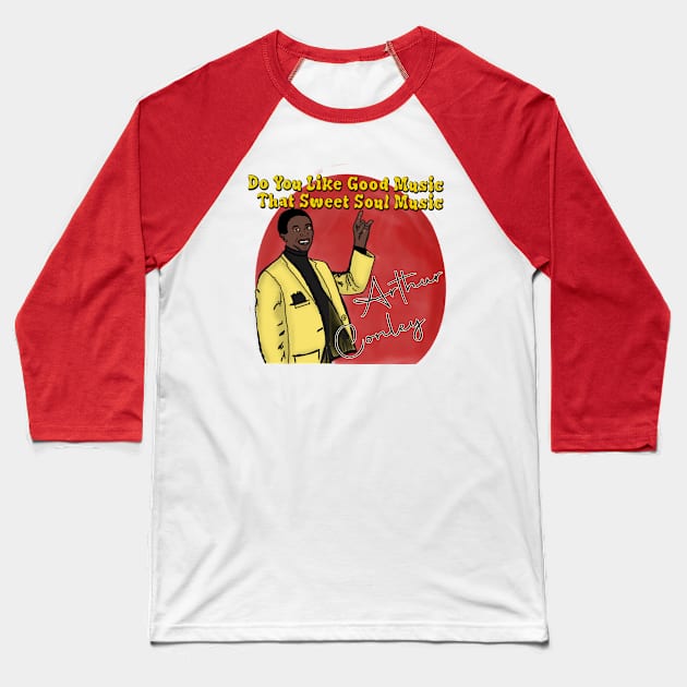 Arthur Conley: Sweet Soul Music Baseball T-Shirt by TL Bugg